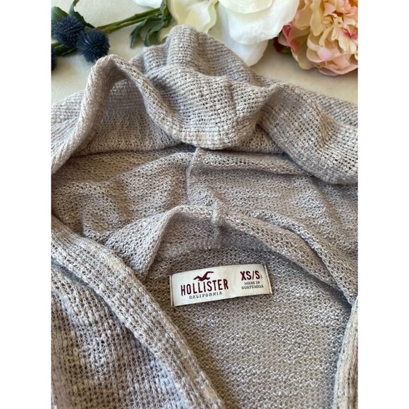 Hollister Womens XS/S Light Gray Cropped Hoodie Streetwear Y2K Style Soft Cozy - Picture 6 of 10